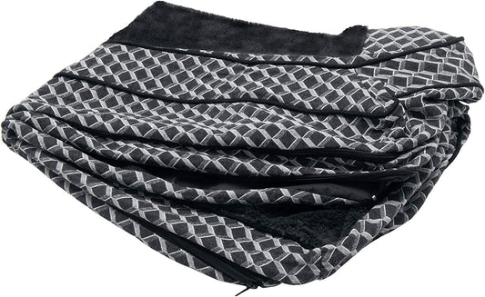 Replacement Pet Bed Cover - Plush Fur and Décor Comfy Couch Washable Dog Bed Cover, Diamond Gray, Jumbo (X-Large)