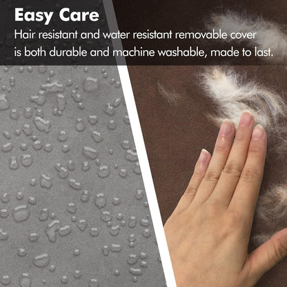 Orthopedic Dog Bed Lounge Sofa Removable Cover 100% Suede Mattress Memory-Foam with Bolster Rim Premium Prestige Edition